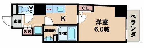 エグゼ阿倍野【3階】の間取り