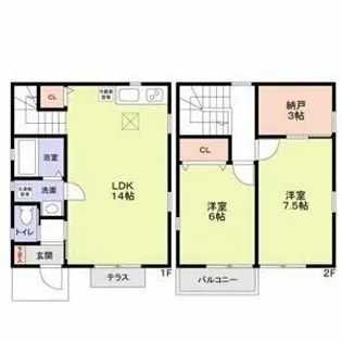 大阪府堺市堺区旭通【一戸建】の間取り