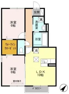 カーミー・呉竹【A102号室】の間取り