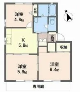 グリーンヒル今宿【1階】の間取り