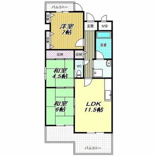 シャトーアルベール【2階】の間取り