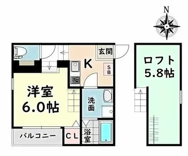 ハーモニーテラス鳥栖【1階】の間取り