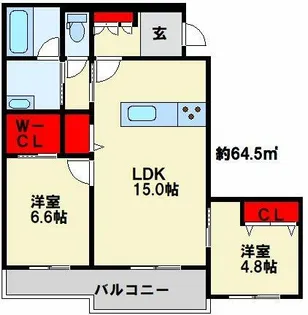 福岡県北九州市小倉北区井堀4丁目【マンション】の間取り