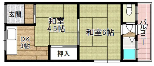 よすみコーポB棟【110号室】の間取り