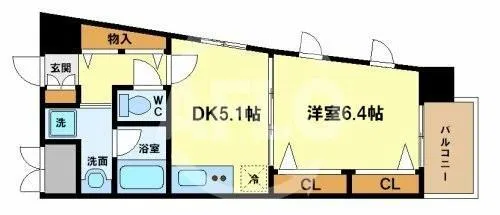レジデンス本町靭公園【6階】の間取り