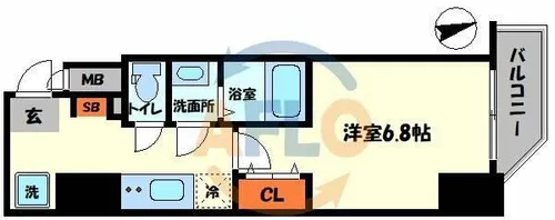 アドバンス難波南ノエル【5階】の間取り