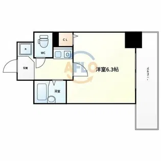 ディナスティ清水谷Ⅱ【11階】の間取り