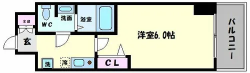 ラナップスクエア四天王寺【10階】の間取り