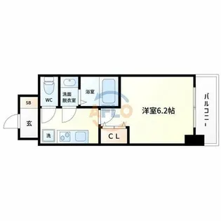 グランパシフィック今里南【6階】の間取り