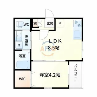 ハーモニーテラス大野【1階】の間取り