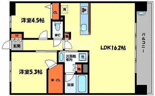 プレサンスロジェ森ノ宮【10階】の間取り