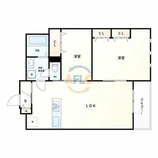 エムズ谷六【3階】の間取り