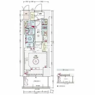 エステムコート神戸湊町【15階】の間取り