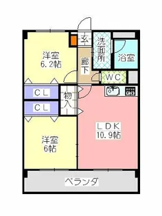 ヴィラージュ砂口【102号室】の間取り