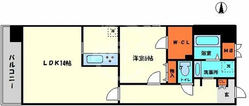 オーシャン松屋町【10階】の間取り