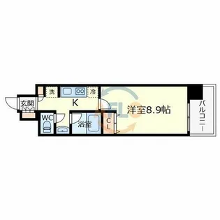 アーバンエース夕陽丘パル【3階】の間取り