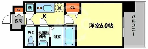 レジュールアッシュ都島Breeze【7階】の間取り