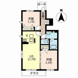 シャモニー【0102号室】の間取り