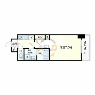 S-RESIDENCE難波大国町Tres【9階】の間取り