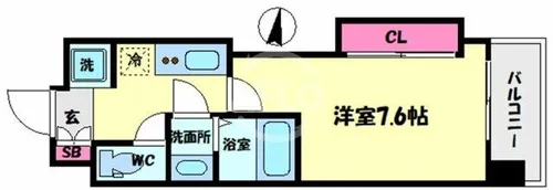 Luxe難波西Ⅱ【8階】の間取り