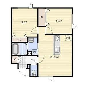 eie月寒西【4階】の間取り