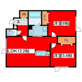 eie月寒西【4階】の間取り