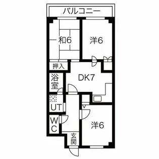 大阪府高石市東羽衣3丁目【マンション】の間取り