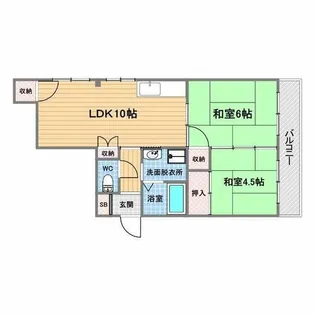 2LDKの間取り画像