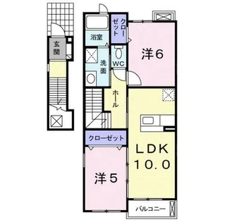 サンベリーズ【2階】の間取り
