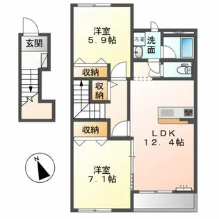 ルミエールウエスト【2階】の間取り