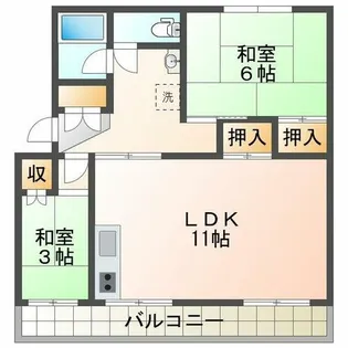 新多聞第2住宅109号棟【5階】の間取り