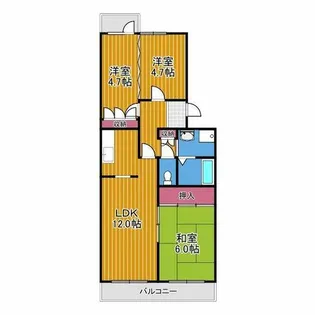 グリーンヒル小金台【3階】の間取り