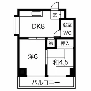 シティハイツ公園東【6階】の間取り