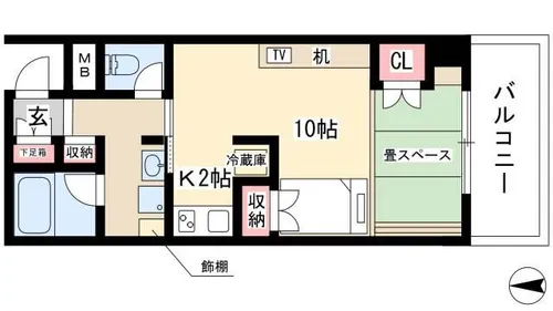 鶴舞ガーデンコート【7階】の間取り