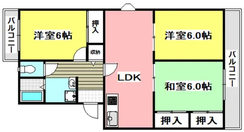 フォルク北千里E棟【4階】の間取り