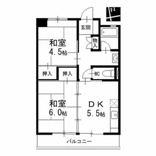 楠団地【0502号室】の間取り