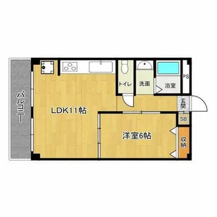 シンコーハイツ【4階】の間取り
