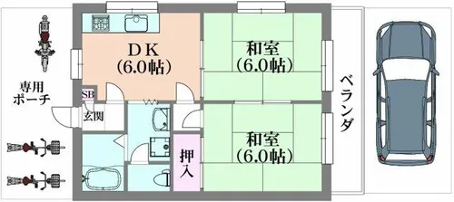 ハイツローレル【1階】の間取り