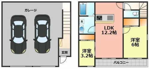 G+COLOR木田申尾【A1号室】の間取り