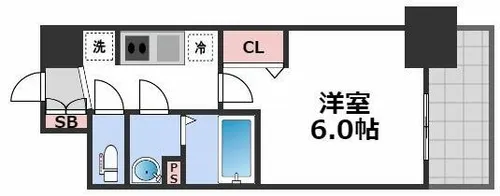 プレサンス長堀通グレイタス【6階】の間取り