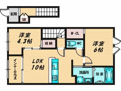 メゾン・ド・ヴェルデ若江【2階】の間取り