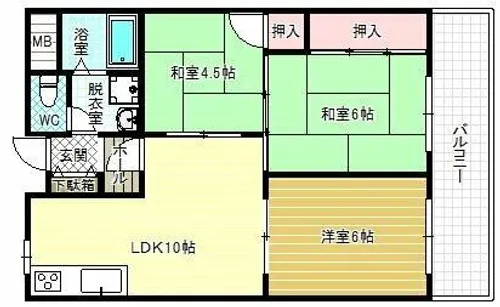 ドムール祐村【1階】の間取り