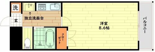 スタンドアップ野里【6階】の間取り