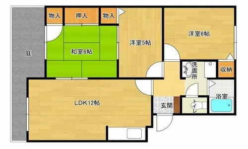 グッドライフ有野中町【102号室】の間取り