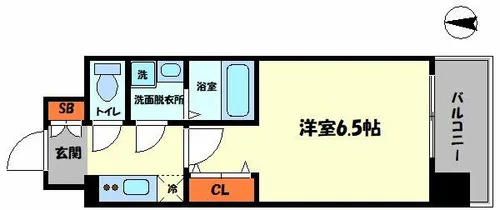 ファーストフィオーレ難波クレシア【9階】の間取り
