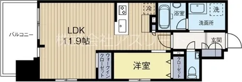 福岡県福岡市中央区今泉2丁目【マンション】の間取り