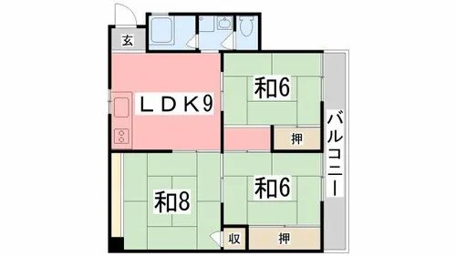 コーポ博【301号室】の間取り