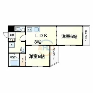 リベラルパレス桂【5階】の間取り