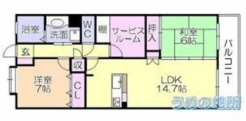 モントーレ久留米セントラルパーク【402号室】の間取り