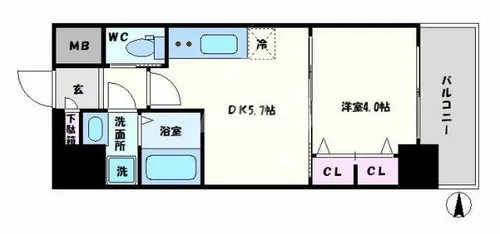 スプランディッド安土町【14階】の間取り